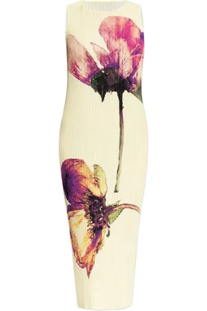 Issey Miyake Vestido midi Pressed Flora