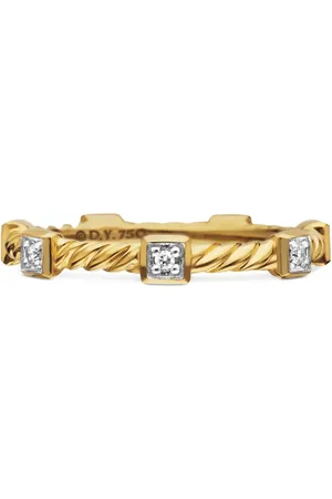 David Yurman Anillo Cable Collectibles de 2 mm en oro amarillo de 18 ct con diamantes