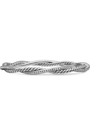 David Yurman Pulsera Petite Infinity de 4.4 mm en plata de ley con diamantes