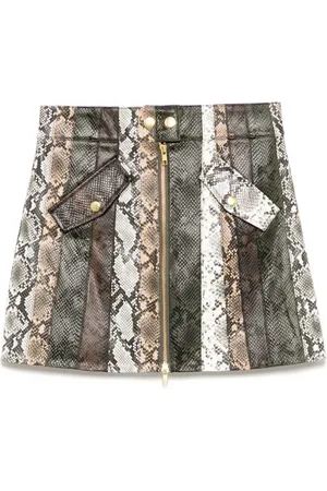 Cynthia Rowley Falda con motivo de piel de serpiente en relieve