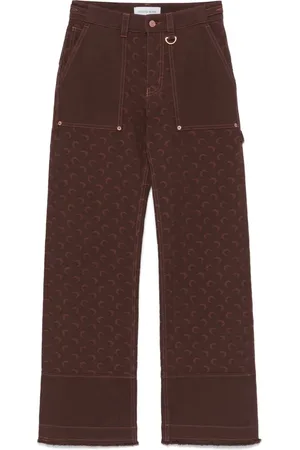 Marine Serre Vaqueros con motivo Moon en jacquard