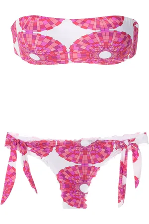 AMIR SLAMA Bikini estilo bandeau estampado