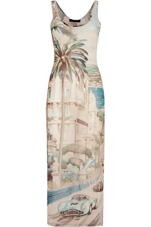 Philipp Plein Vestido midi con estampado abstracto