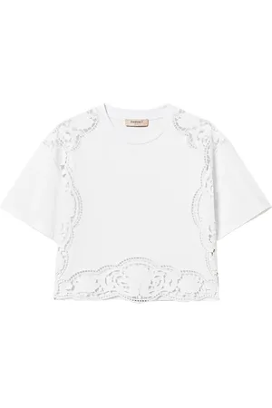 Twin-Set Blusa con bordado inglés