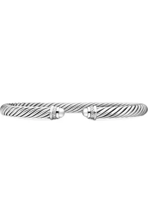 David Yurman Pulsera Cable Classics de 5 mm en plata de ley con diamante