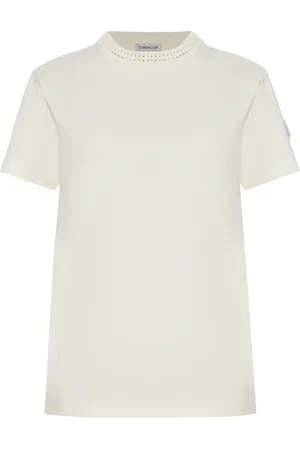 Moncler Camiseta de algodón con detalle de ganchillo