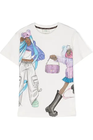 Fendi Camiseta con estampado manga