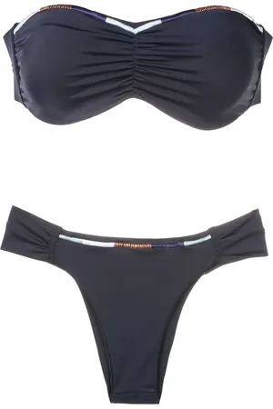 Brigitte Top de bikini bandeau bordado