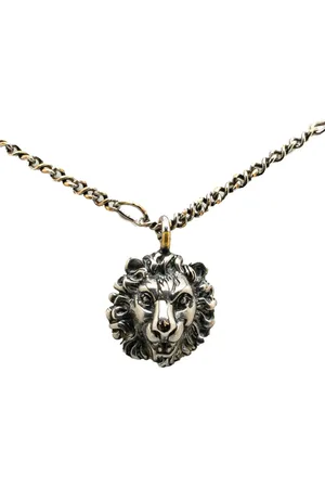 Gucci Collar con colgante Lion Head de plata 1990-2024