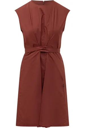 Woolrich Vestido midi de popelina con cinturón