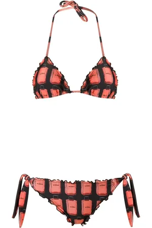 AMIR SLAMA Bikini triangular con volantes