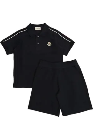 Moncler Set de pantalones cortos de algodón con ribete tricolor