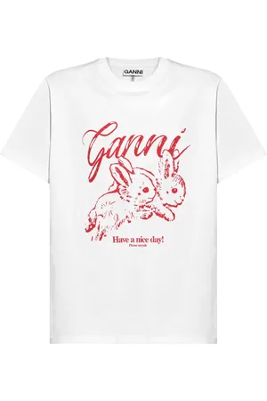 Ganni Camiseta con logo estampado
