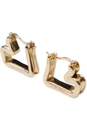 Twin-Set Pendientes de aro con efecto forjado