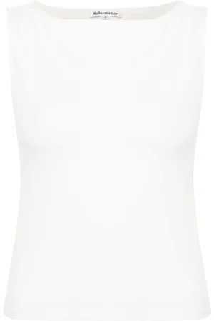 Reformation Top Dusk con cuello barco