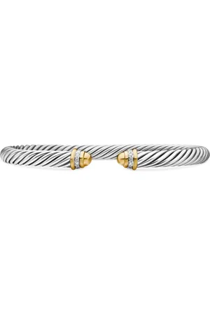David Yurman Pulsera Classic Cable de 5 mm en oro amarillo de 18 ct y plata de ley con diamantes