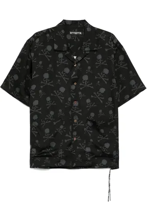 MASTERMIND JAPAN Camisa de seda con motivo de calavera