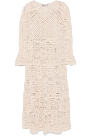 D.EXTERIOR Vestido largo con diseño patchwork