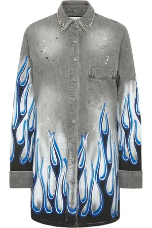 Philipp Plein Camisa vaquera con motivo gráfico