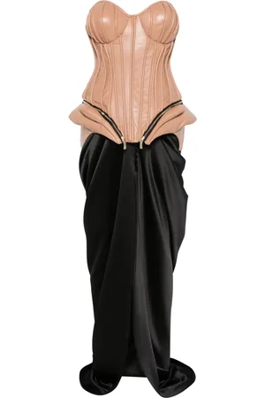 MITILIANE COUTURE Set de falda larga y corsé de piel