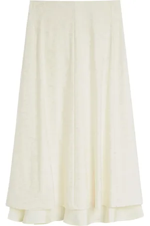 Jil Sander Falda midi con motivo floral en jacquard