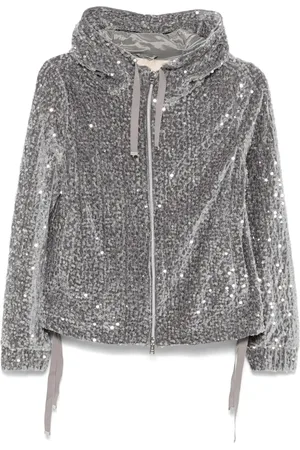HERNO Sudadera con capucha y lentejuelas