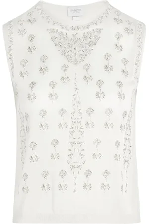 Giambattista Valli Top sin mangas con bordado floral