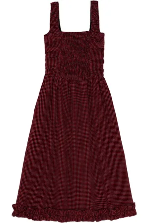 Ganni Vestido midi a cuadros