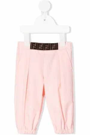 Fendi Pantalones con logo en la cinturilla
