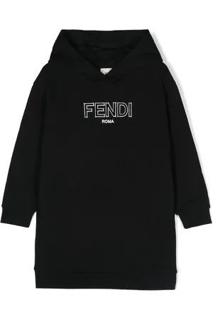 Fendi Vestido con capucha y logo en relieve