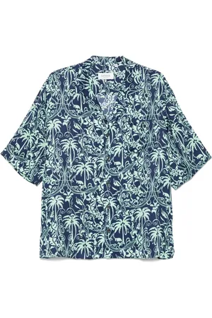LANEUS Camisa con motivo de palmeras