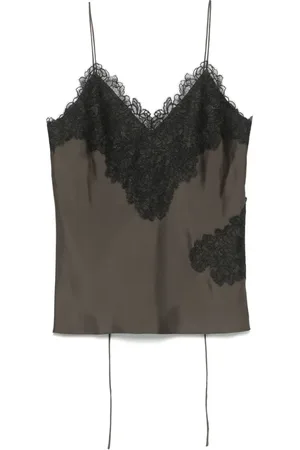 Rohe Top de seda con detalles de encaje