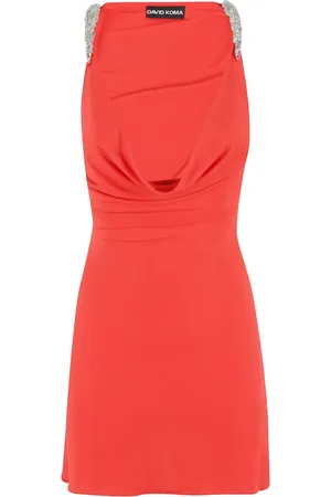 DAVID KOMA Vestido corto con cuello desbocado