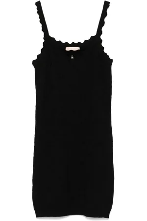 Elisabetta Franchi Vestido midi con logo en jacquard
