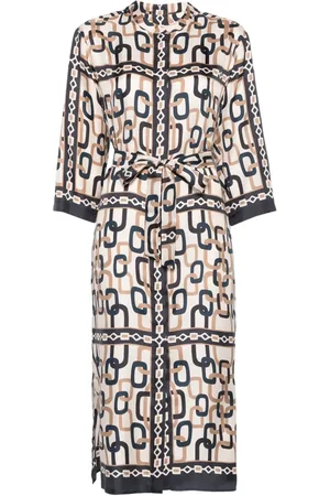 Max Mara Vestido midi con cadena estampada