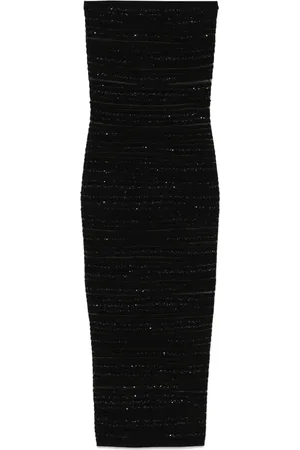 Balmain Vestido midi con escote palabra de honor