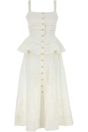 Self-Portrait Vestido midi con peplum