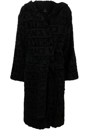 VERSACE Albornoz con cinturón y logo
