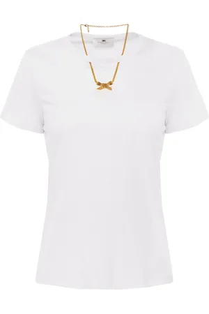 Elisabetta Franchi Camiseta con detalle de collar