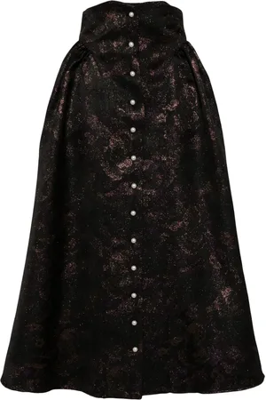 BATSHEVA Falda midi Bella con efecto metalizado