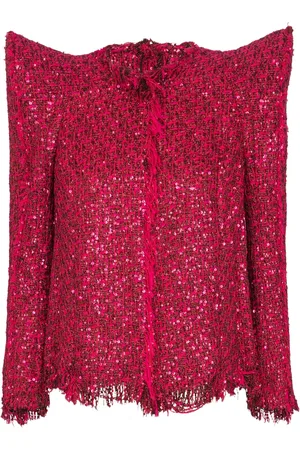 Balmain Chaqueta de tweed con purpurina