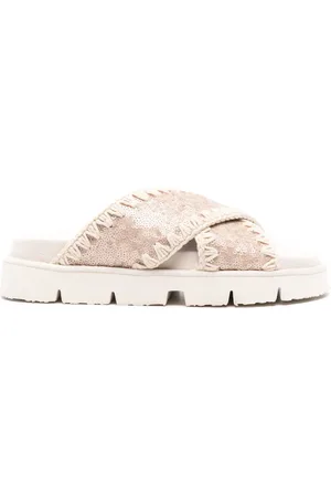 Mou Sandalias Bio Criss-Cross con lentejuelas