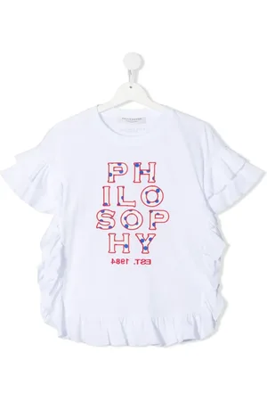PHILOSOPHY DI LORENZO SERAFINI Blusa con volantes y logo bordado