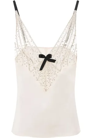Elisabetta Franchi Top con aplique de cristales