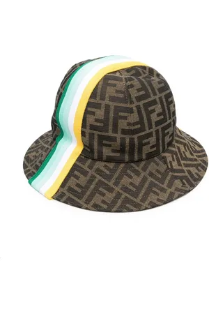 Fendi Sombrero de verano a rayas con logo