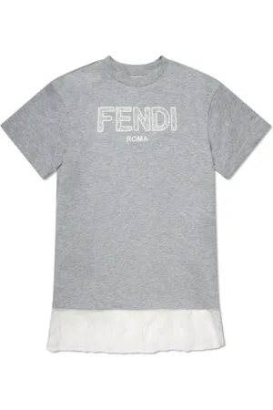 Fendi Vestido estilo camiseta con logo bordado