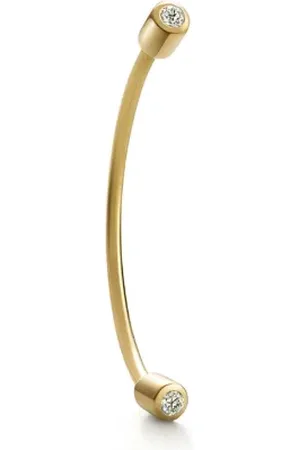 SHIHARA Pendiente Twist Curl 01 en oro amarillo de 18kt con diamantes