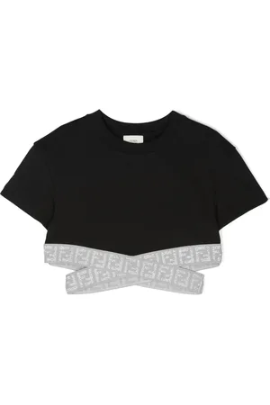 Fendi Camiseta corta con cinturilla del logo
