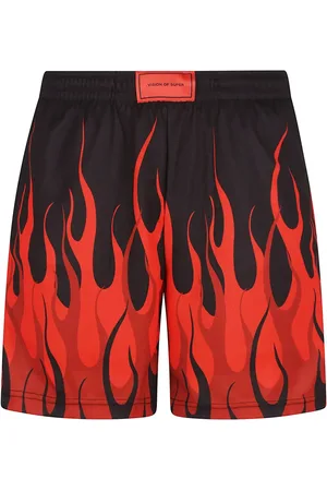 Vision Of Super Pantalones cortos con motivo de llamas