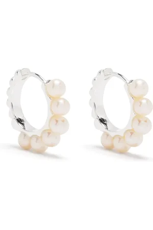 Dower and Hall Aros huggie en plata con perla